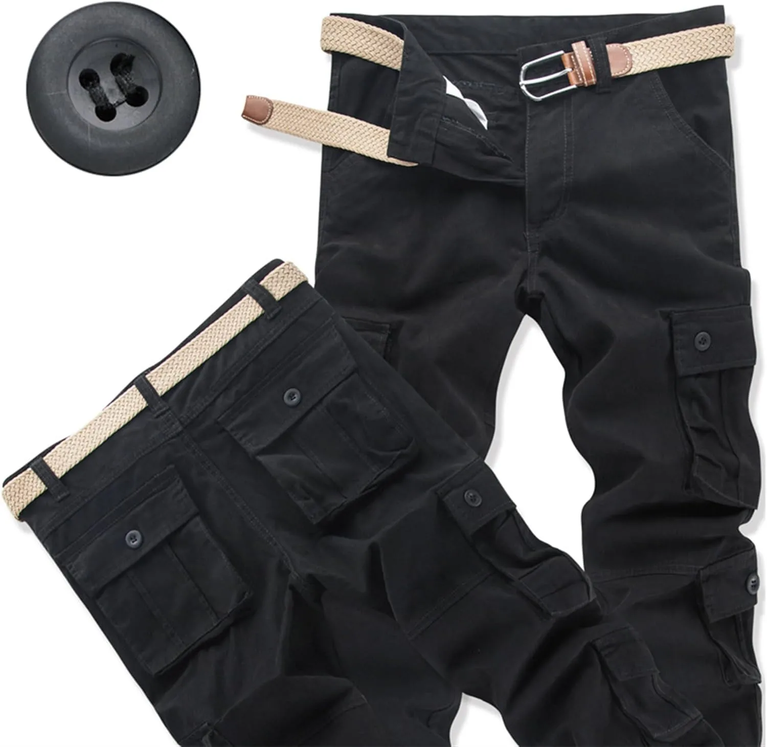 Men's Lightweight Hiking Pants Multi-Pocket Cargo Joggers Sweatpants Casual Athletic Running Joggers Trousers