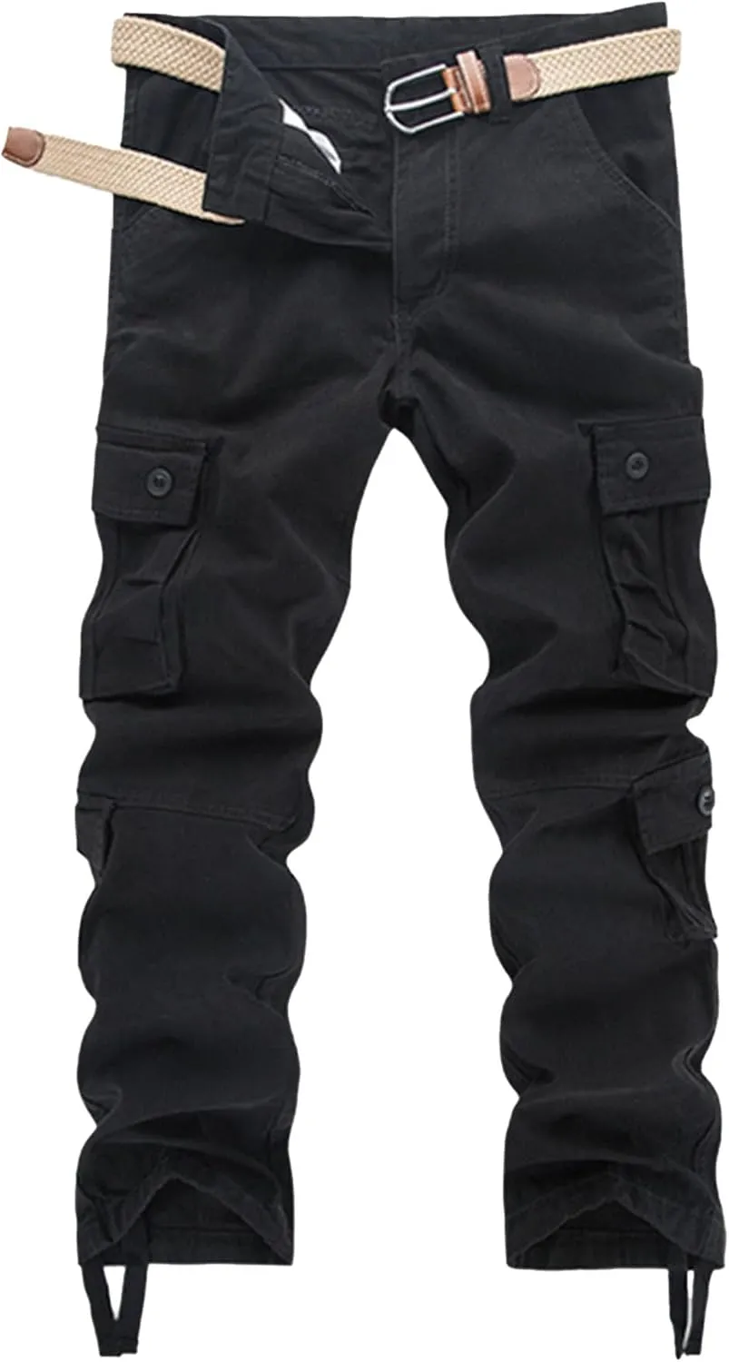 Men's Lightweight Hiking Pants Multi-Pocket Cargo Joggers Sweatpants Casual Athletic Running Joggers Trousers