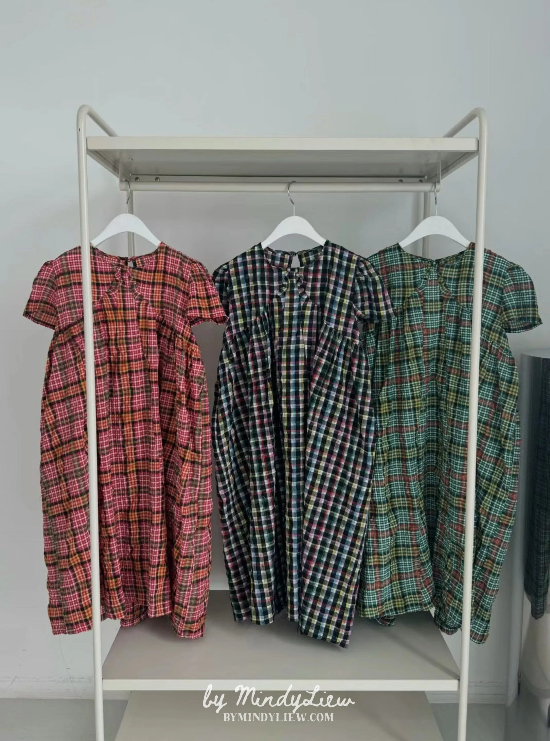 ML24609 Elegant Checked Dress