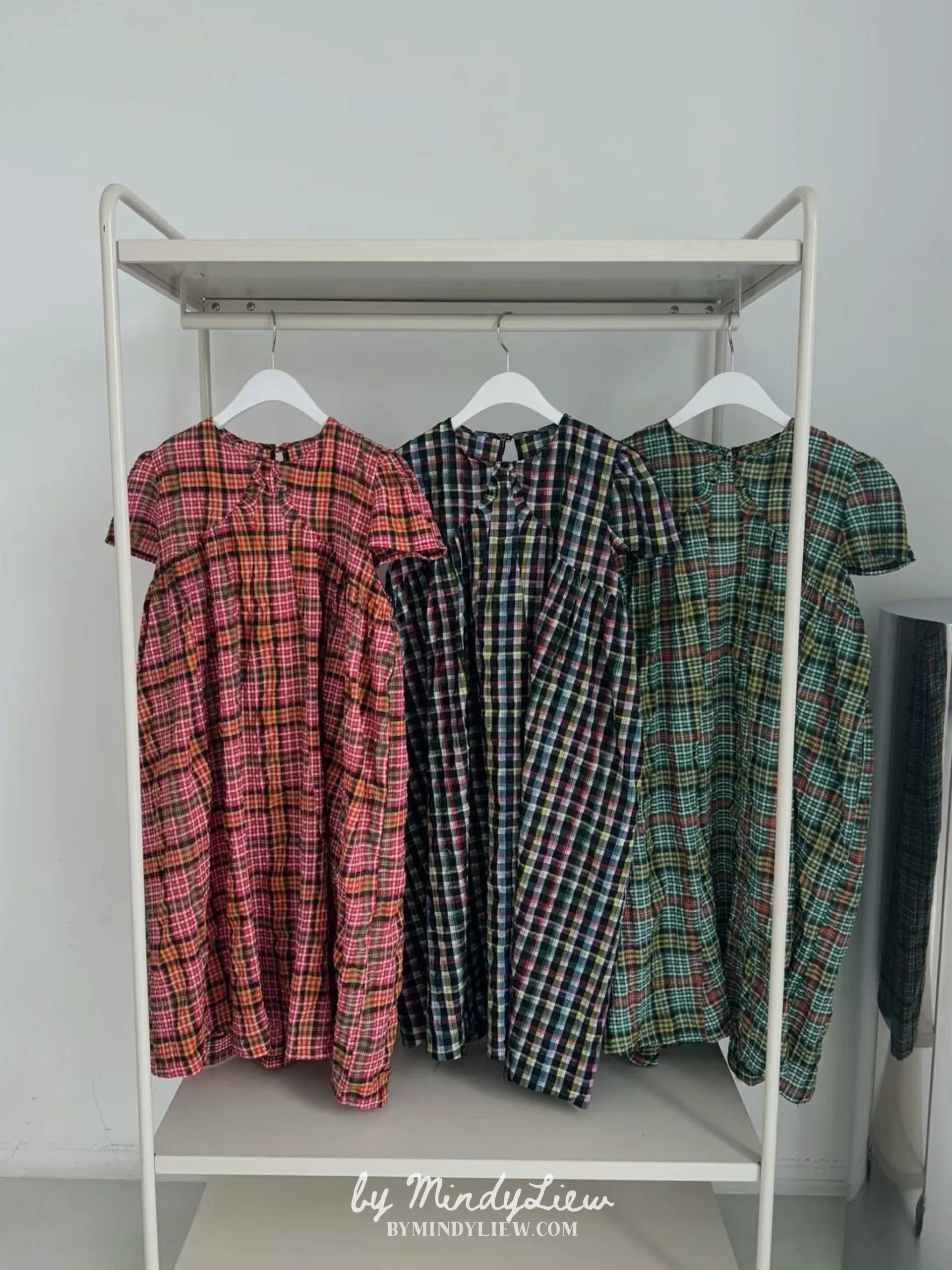 ML24609 Elegant Checked Dress