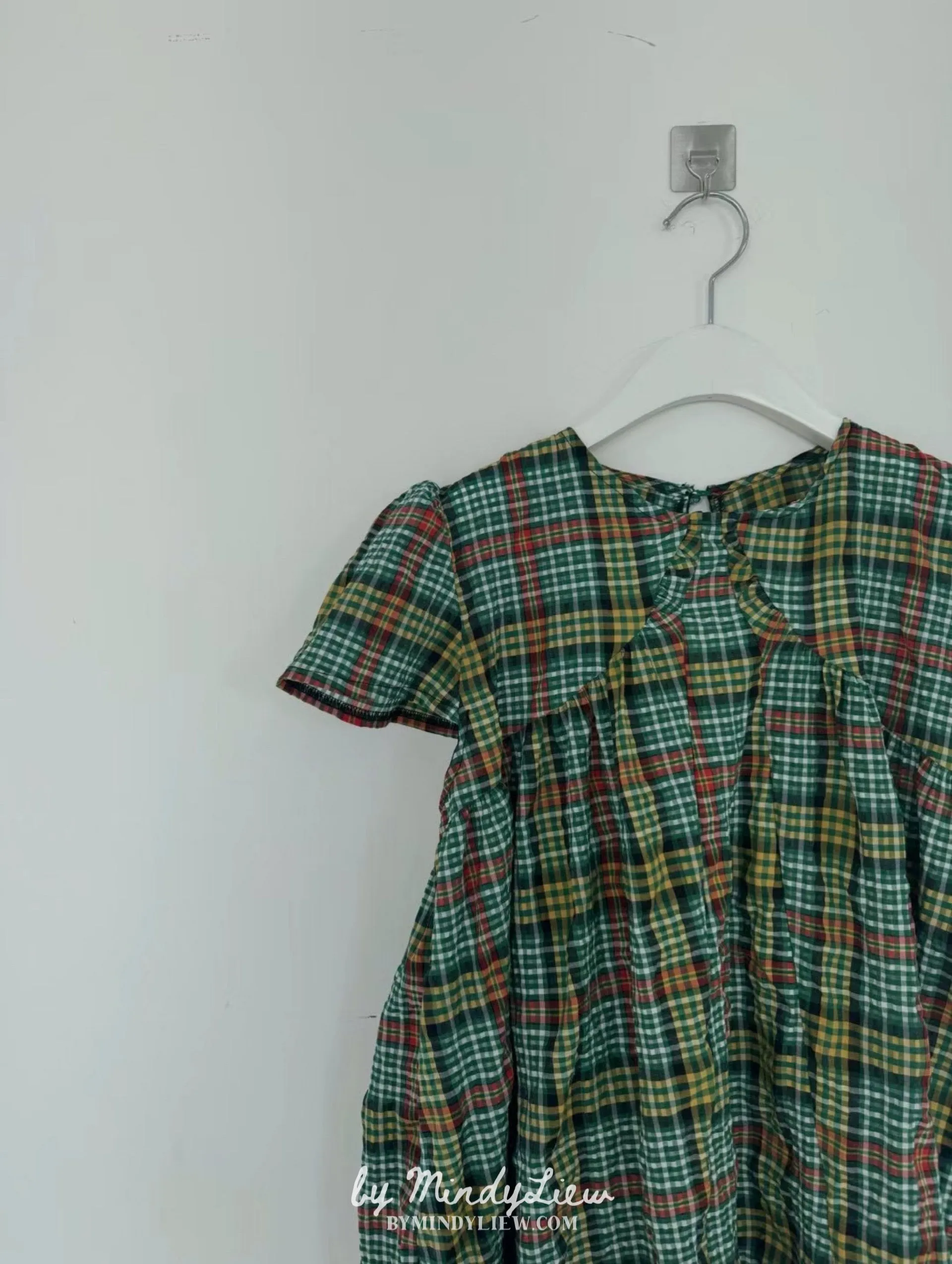 ML24609 Elegant Checked Dress
