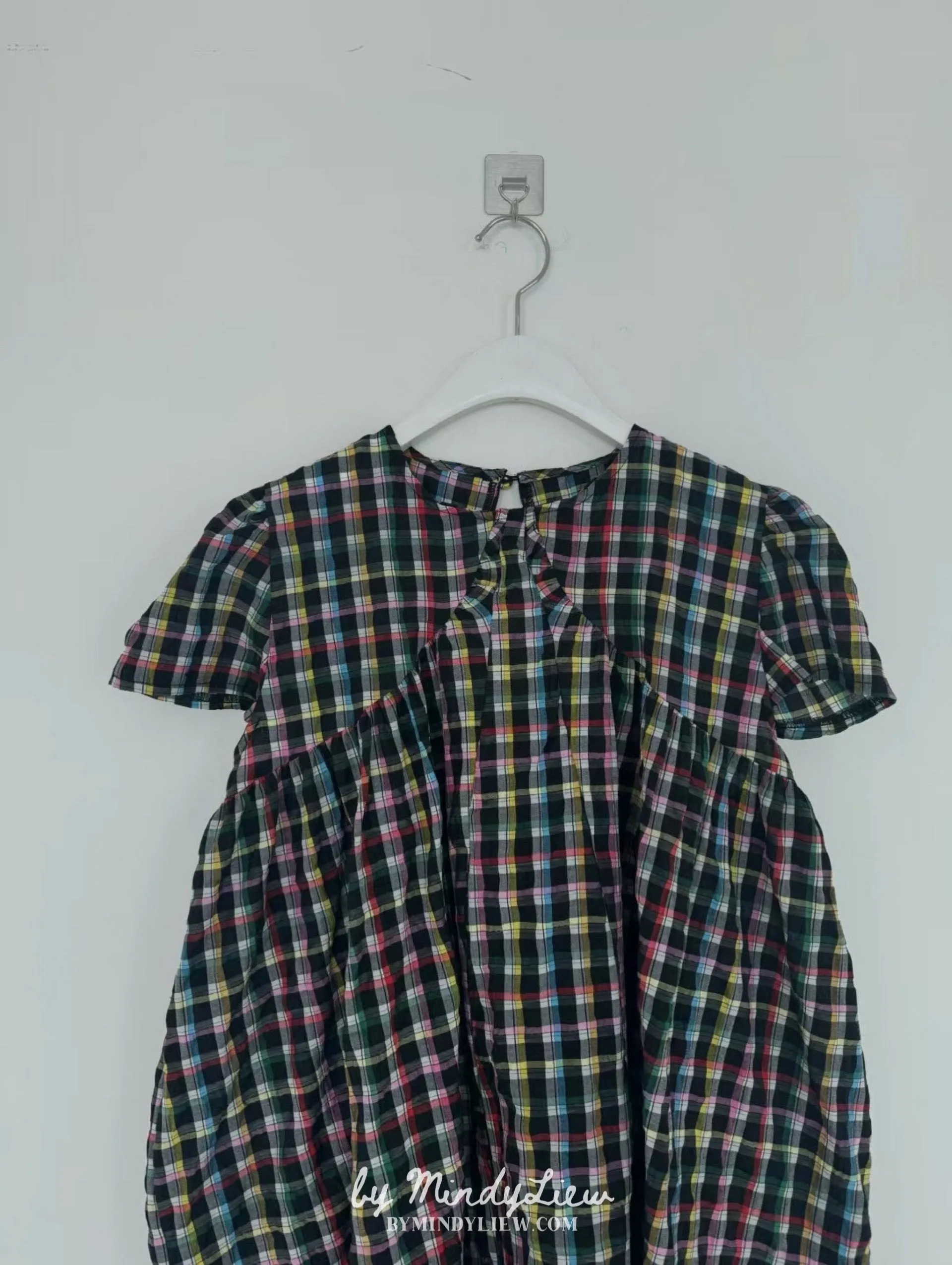 ML24609 Elegant Checked Dress