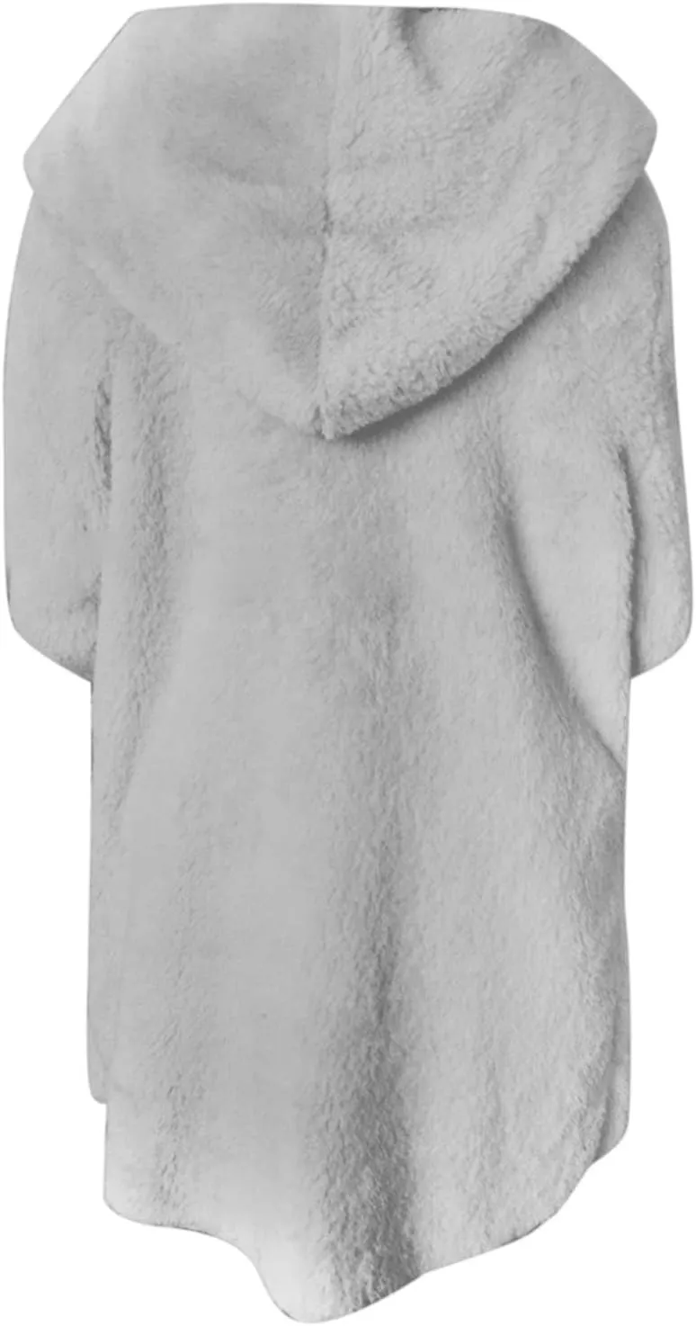 Oversized Warm Winter Coats Plus Size Warm Coat Lapel Double-Breasted Daily Outercoat with Flufff Coat with Pockets