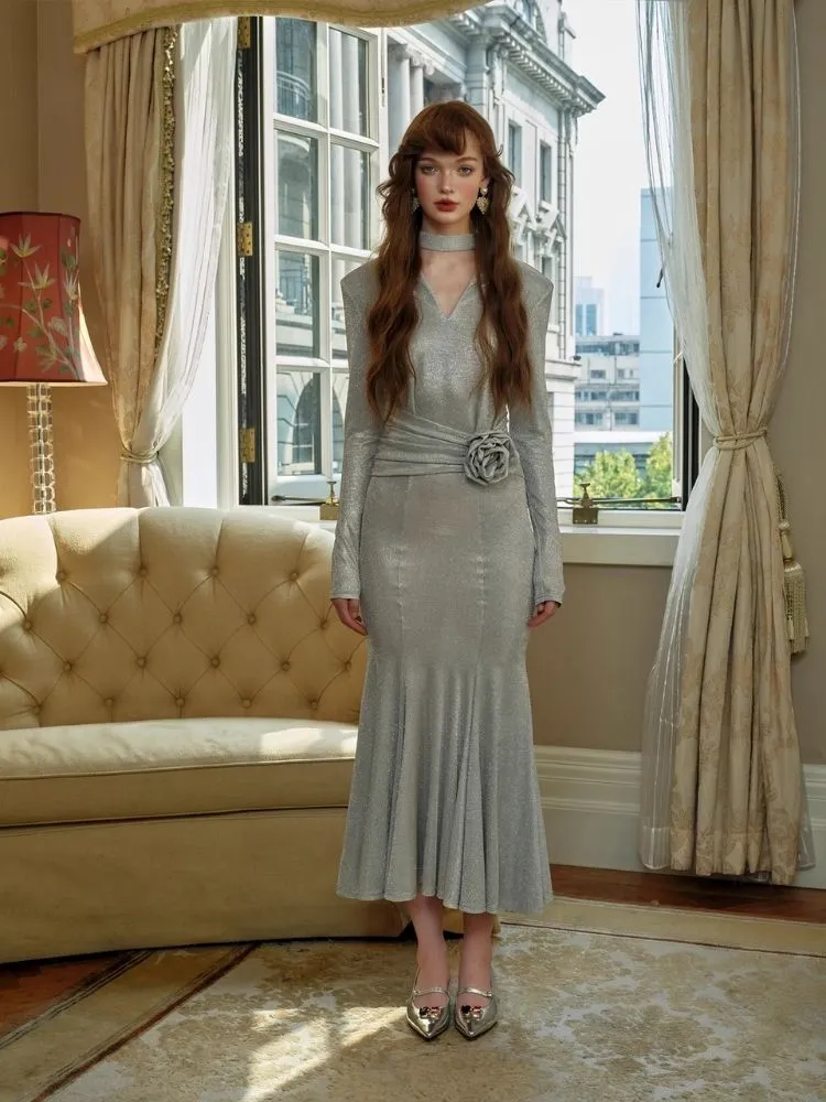 Padded Fishtail Premium Lined Dress【s0000005415】