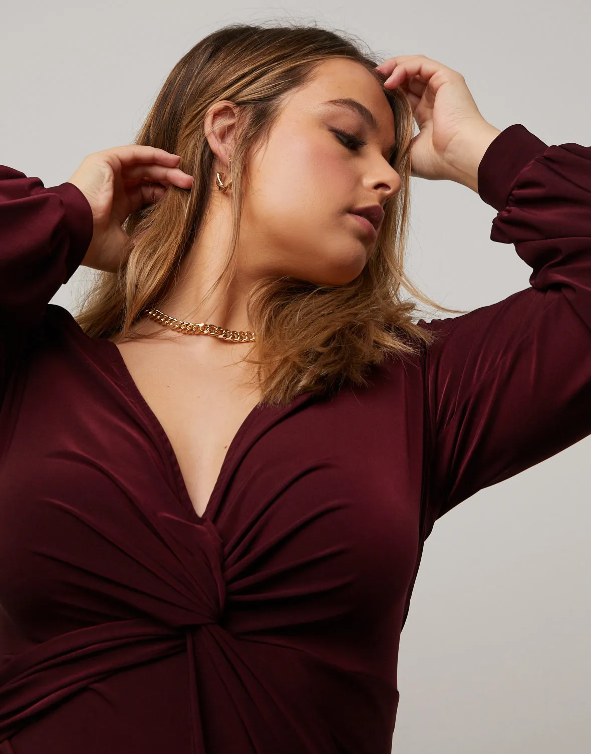 Plus Size Cold Shoulder Twist Dress
