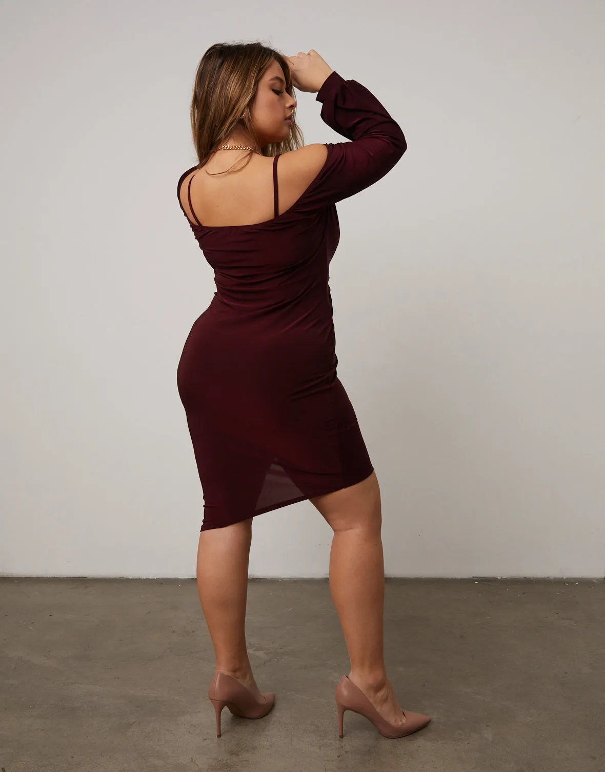 Plus Size Cold Shoulder Twist Dress