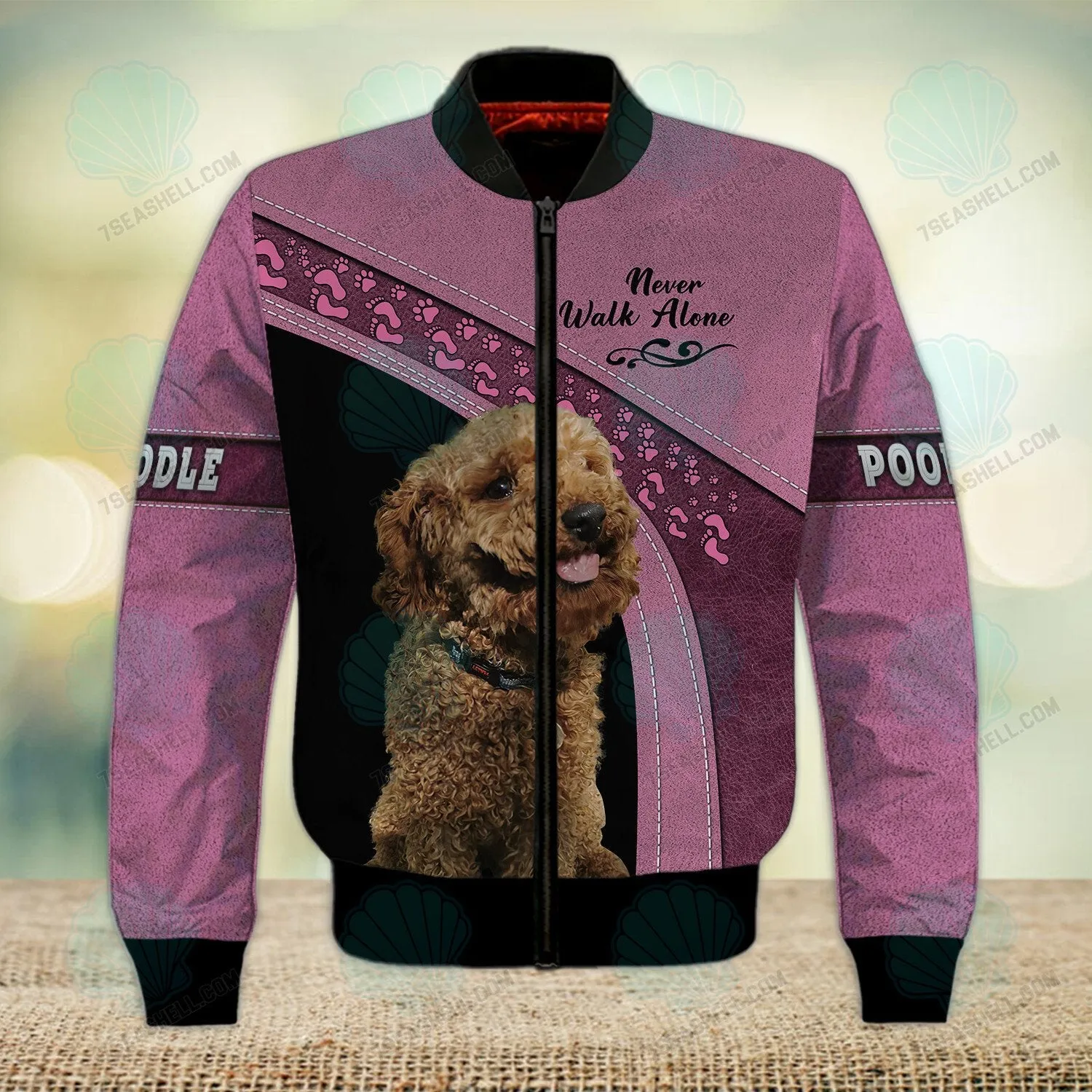 Poodle Love Pink Never Walk Alone 3D Full Print Shirts, Perfect Shirt for Labrador Retriever Dog Lovers