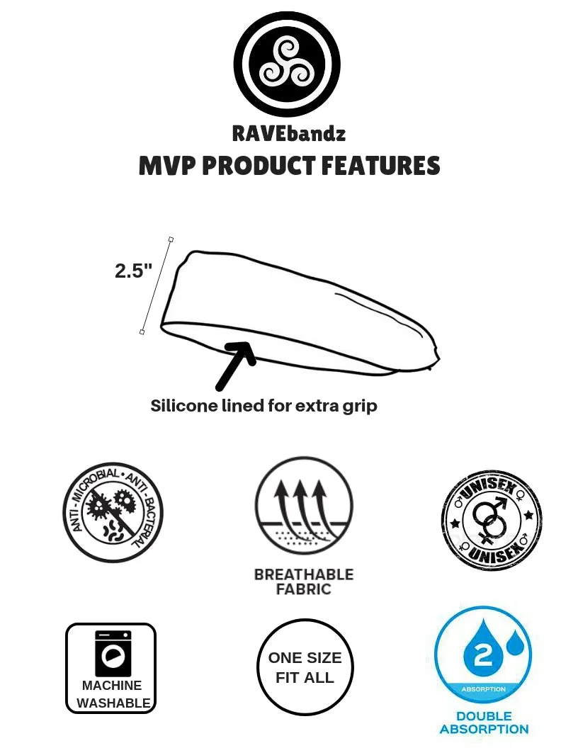 RAVEbandz MVP Headband- Black Batik