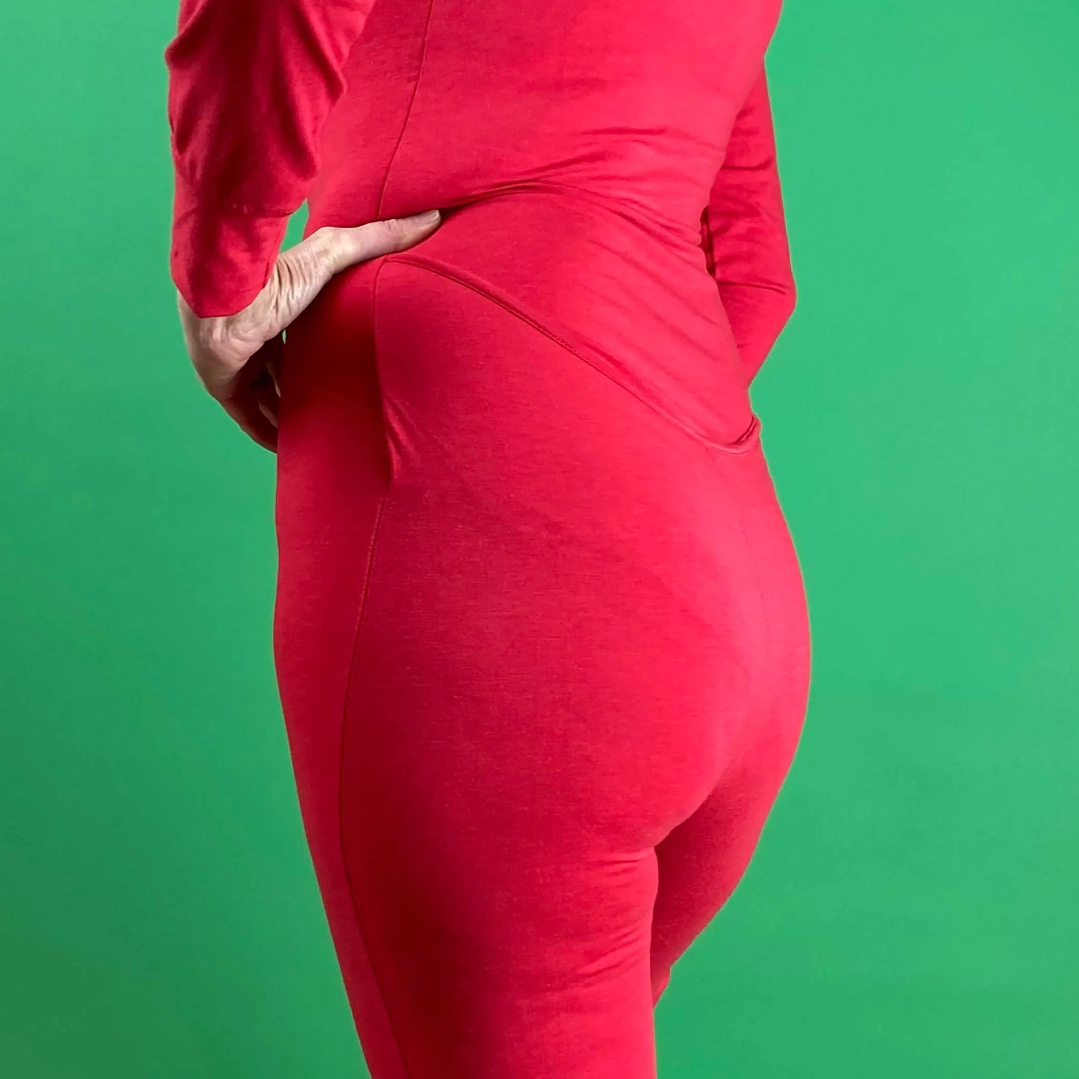 Red Bamboo Organic Cotton Knit Long Sleeve Women's Union Suit | MoonEaze™