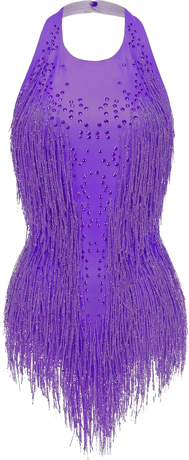 Rhinestones Fringe Skirt Bodysuit Women's Birthday Party Evening Costume Nightclub Dance Wear New Colored