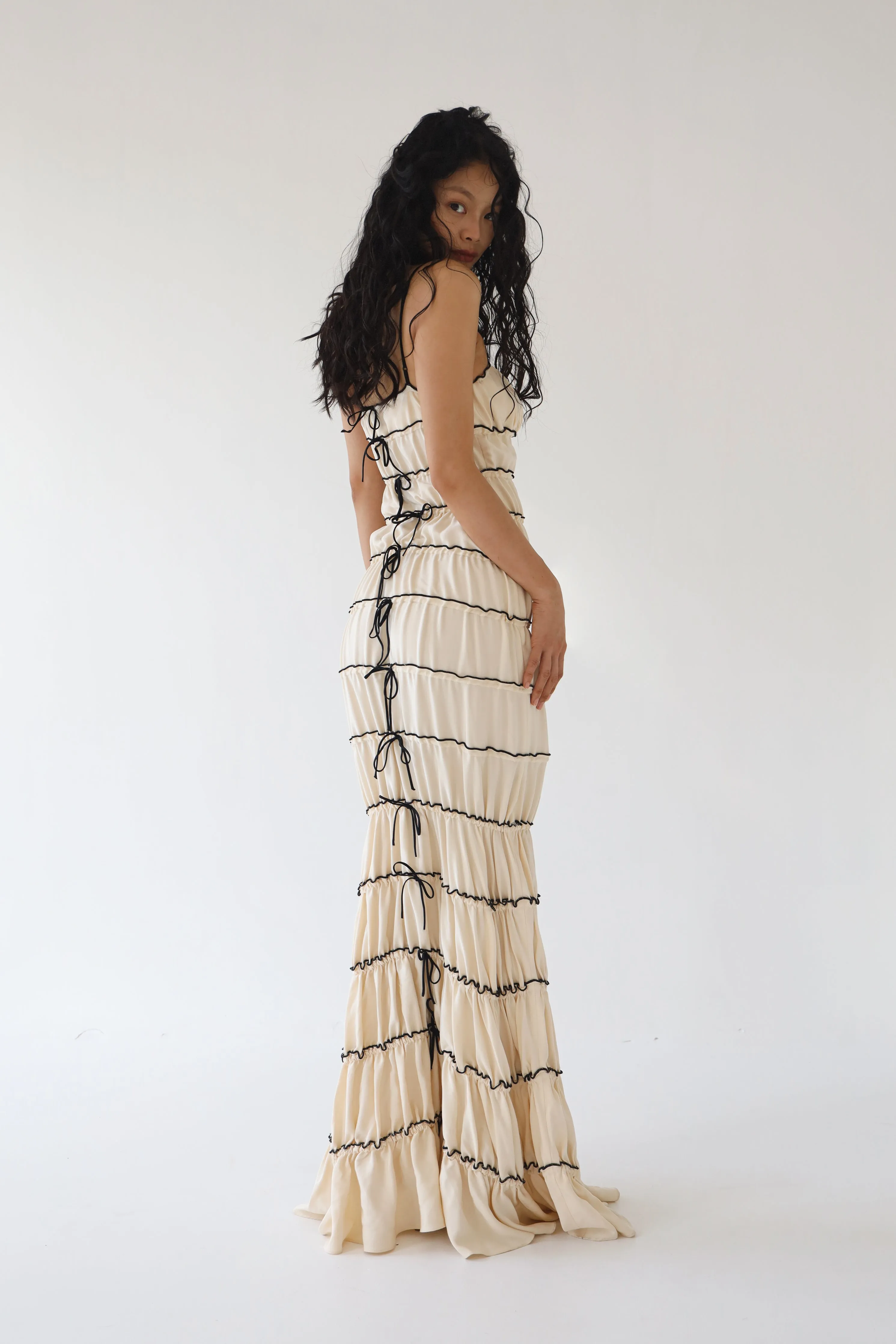 Ruffle Tunnel Gown Shell