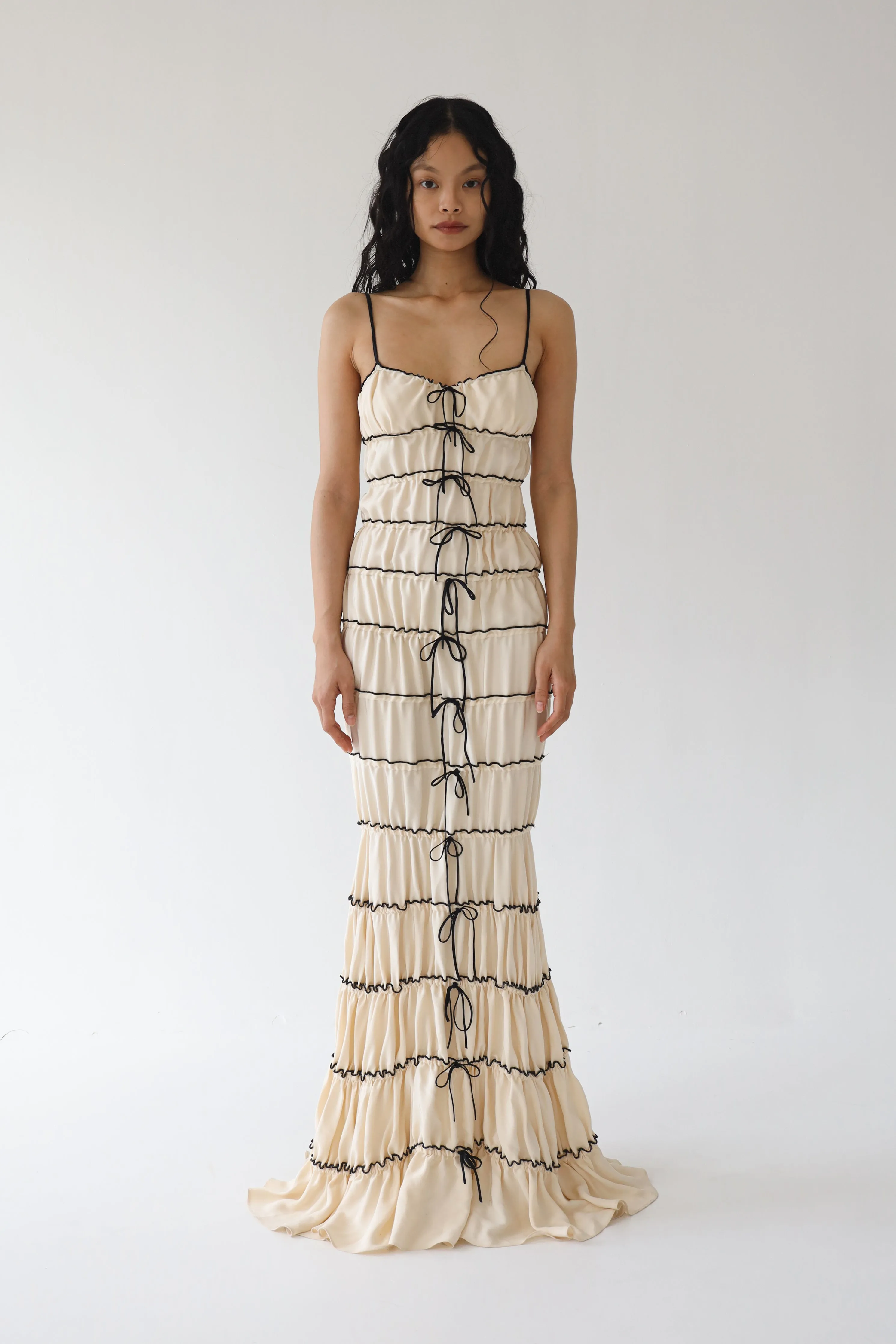 Ruffle Tunnel Gown Shell