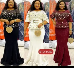 Short Sleeve with Gold Rhinestone Dress