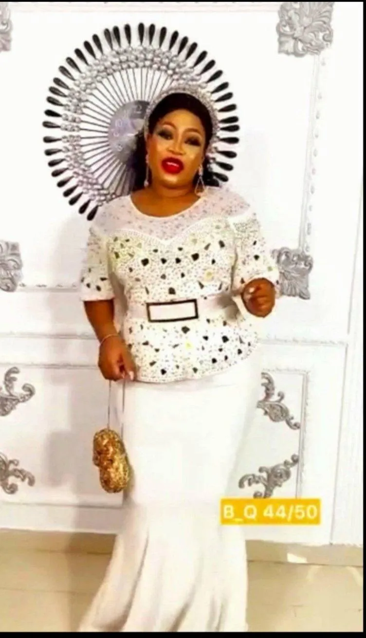 Short Sleeve with Gold Rhinestone Dress