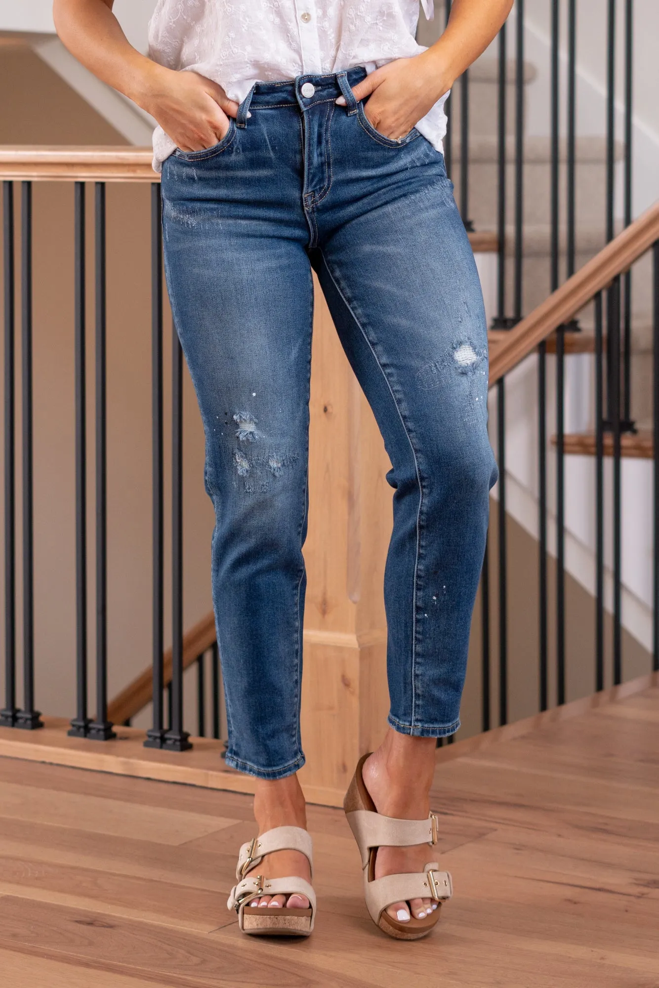 Sierra Mid Rise Tapered Jeans