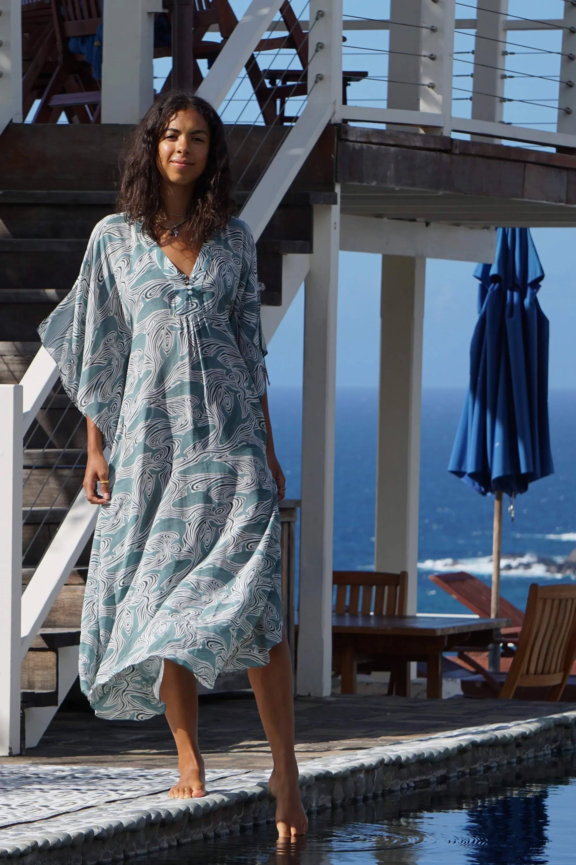 Silk Jenlee Kaftan WHALE