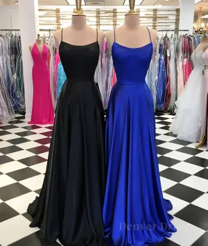 Simple satin long prom dress long evening dress