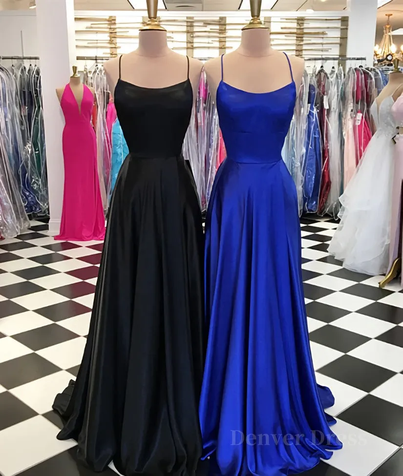 Simple satin long prom dress long evening dress