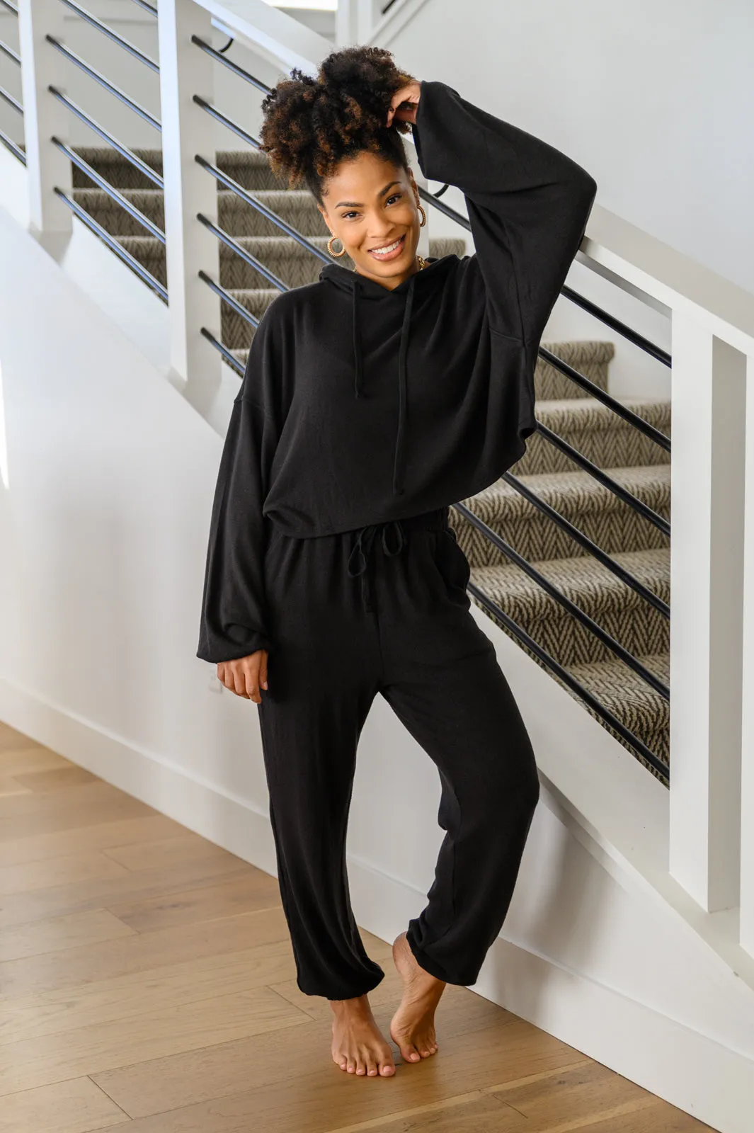 Stay Right Here Soft Knit Joggers In Black