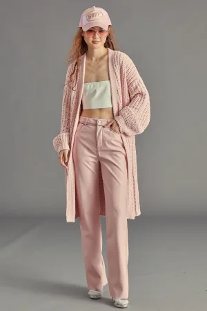 STE Emmie Pink Long Duster Cardigan