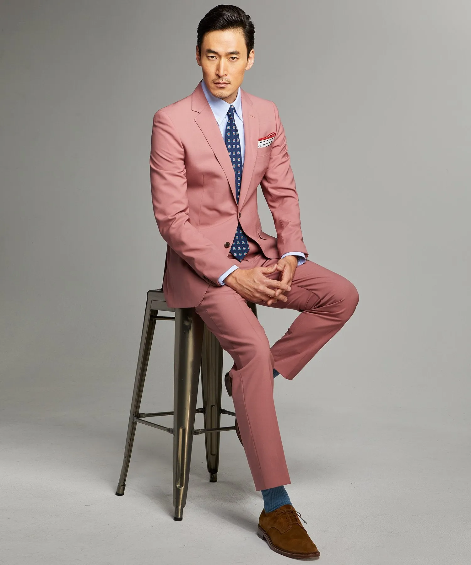 Sutton Wool Gabardine Suit Jacket in Mauve