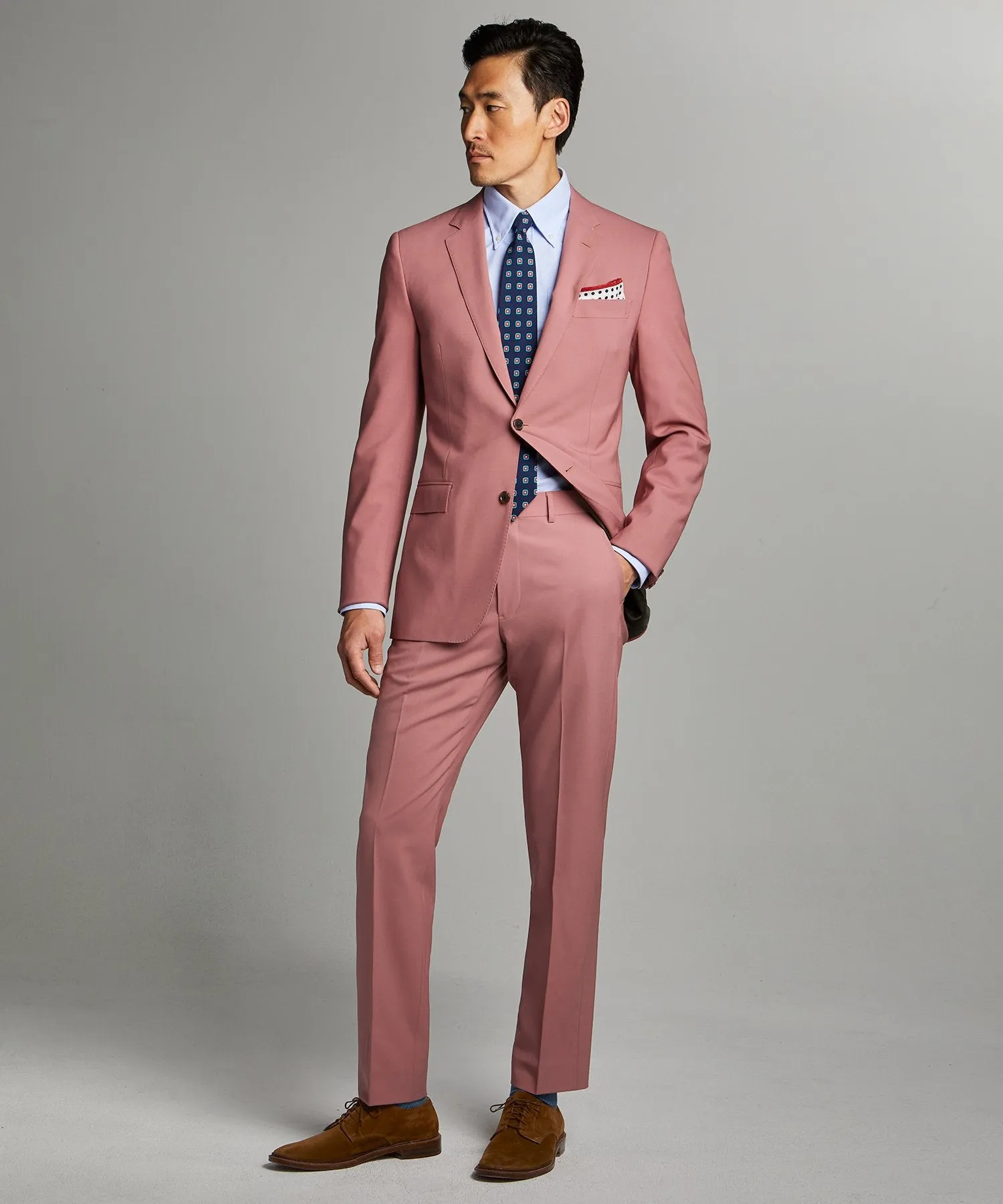 Sutton Wool Gabardine Suit Jacket in Mauve