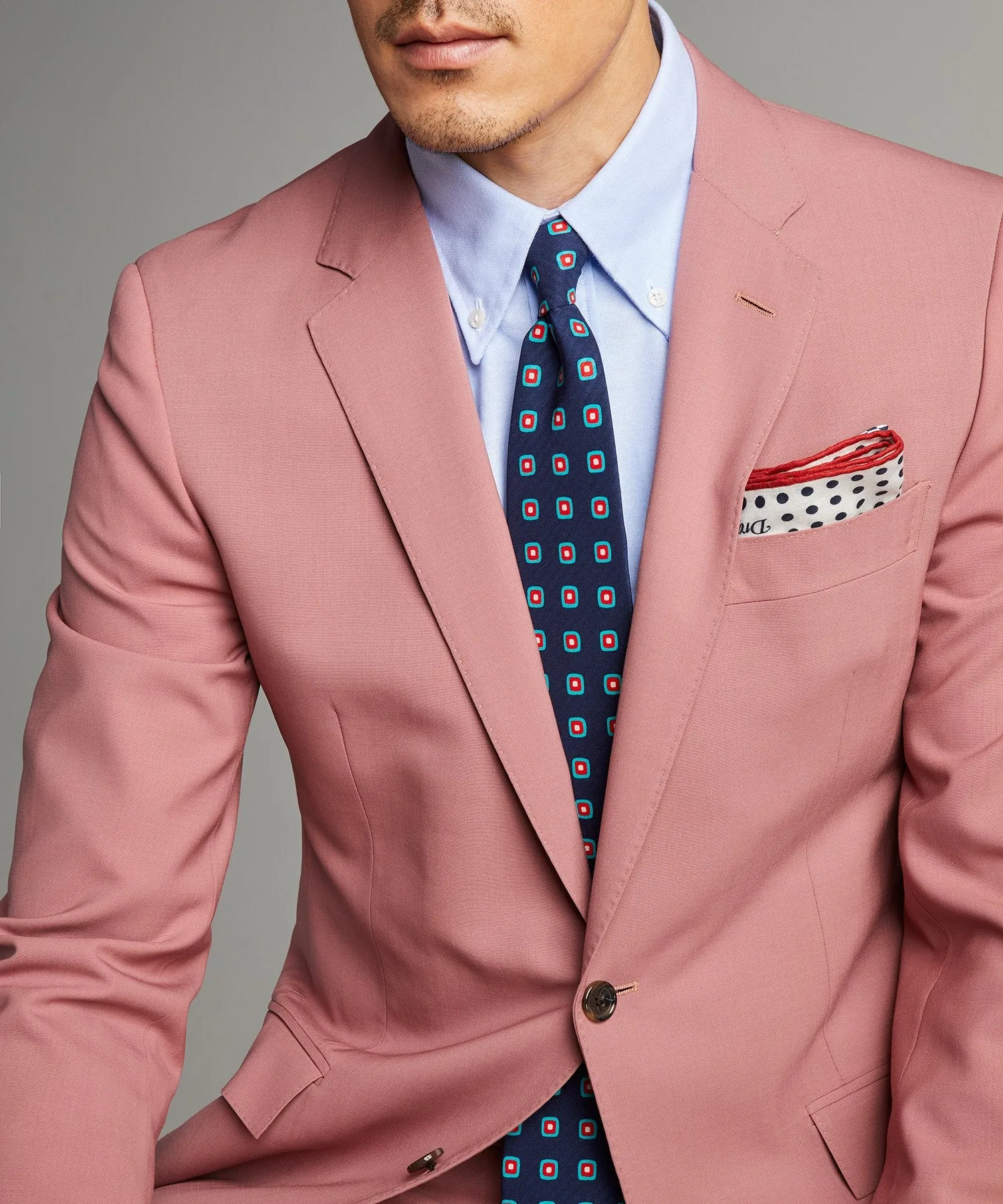 Sutton Wool Gabardine Suit Jacket in Mauve