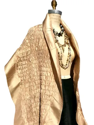 Thai Silk Taffeta Opera Shawl Champagne