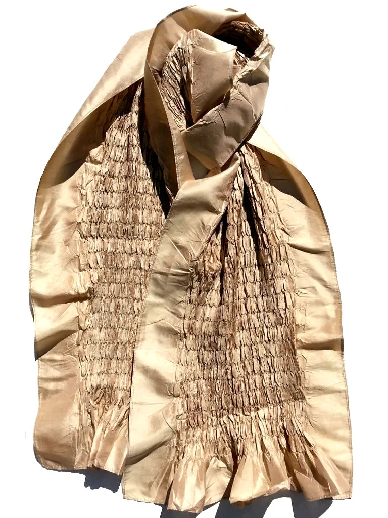 Thai Silk Taffeta Opera Shawl Champagne