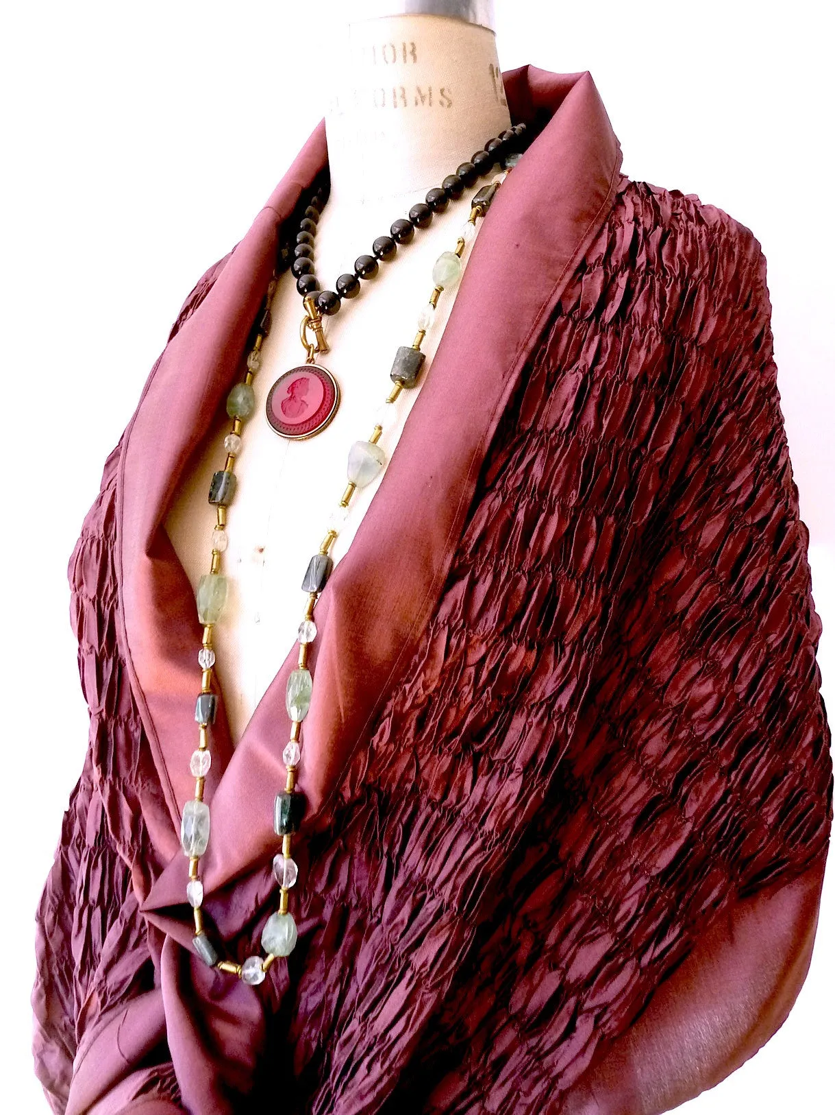 Thai Silk Taffeta Opera Shawl Sand Pink
