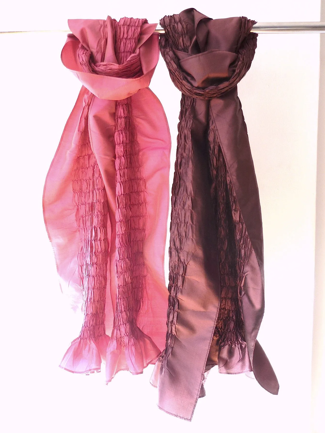 Thai Silk Taffeta Opera Shawl Sand Pink