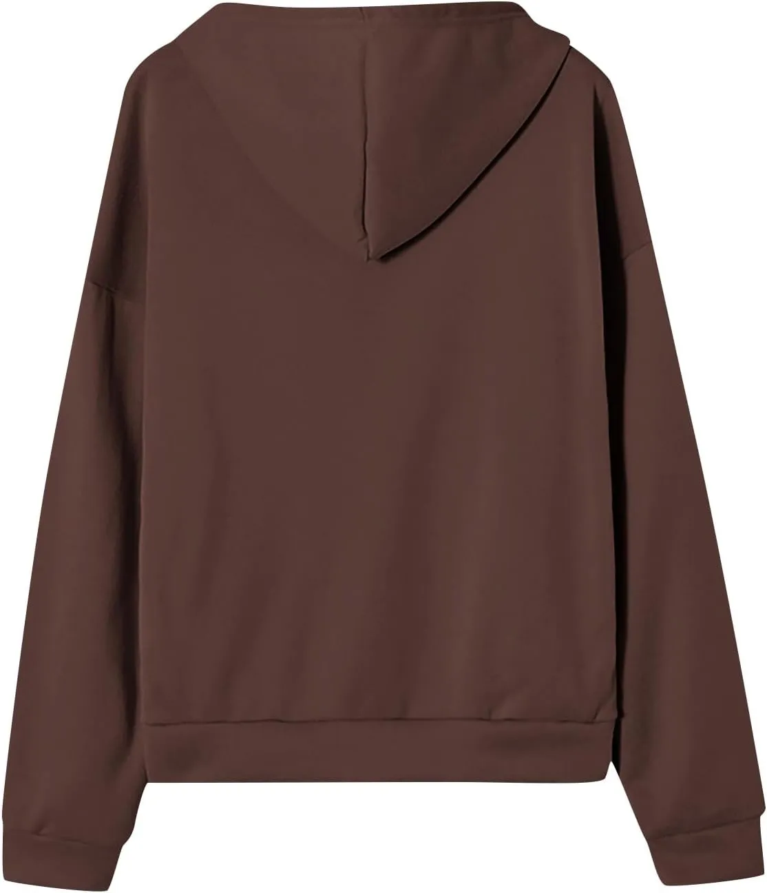 Tops for Women Zip Up Hooded Sweatshirt Ladies Solid Color Long Sleeve Casual Loose Lightweight Jacket with Pockets