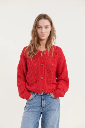 Winie Cardigan - High Risk Red