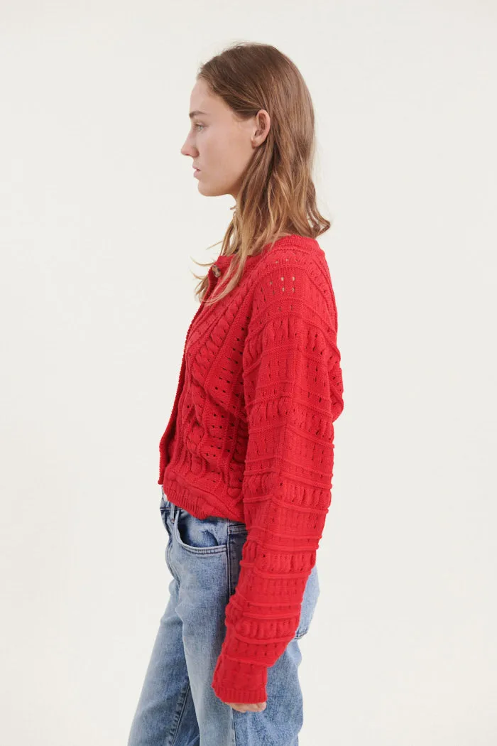 Winie Cardigan - High Risk Red