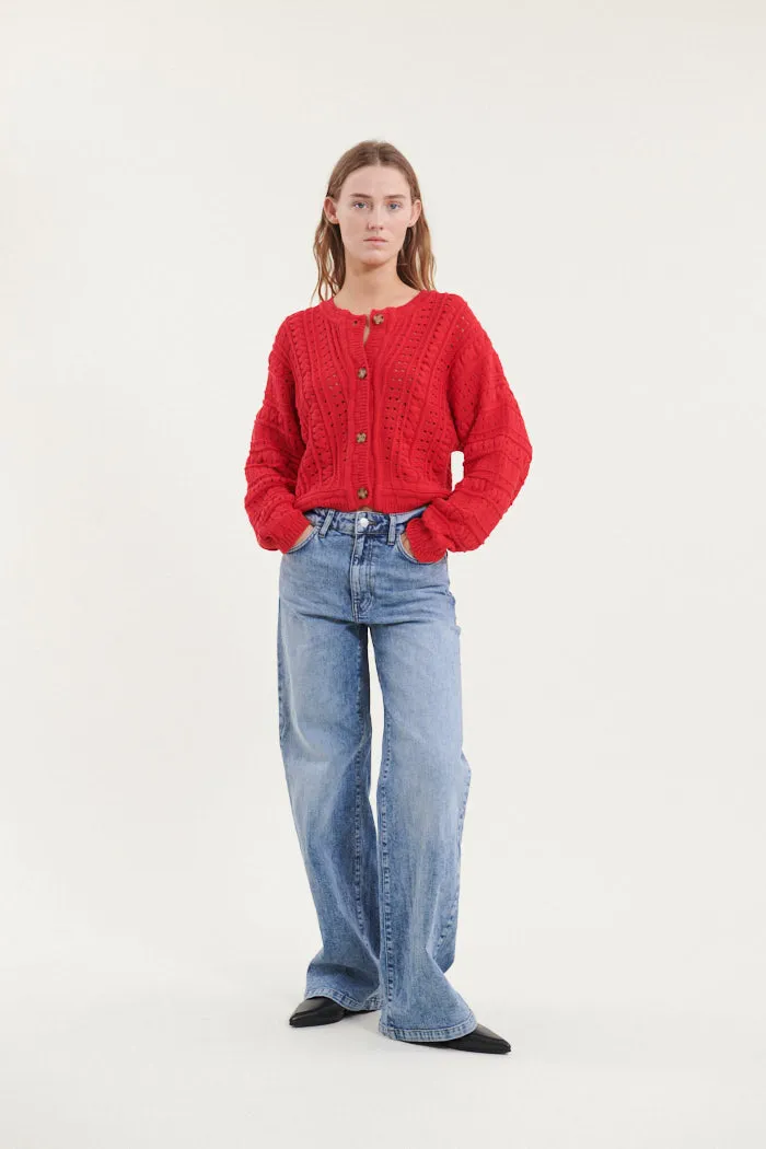 Winie Cardigan - High Risk Red