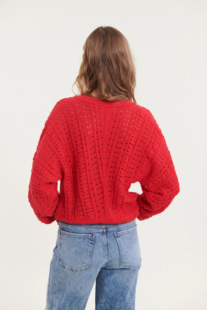 Winie Cardigan - High Risk Red