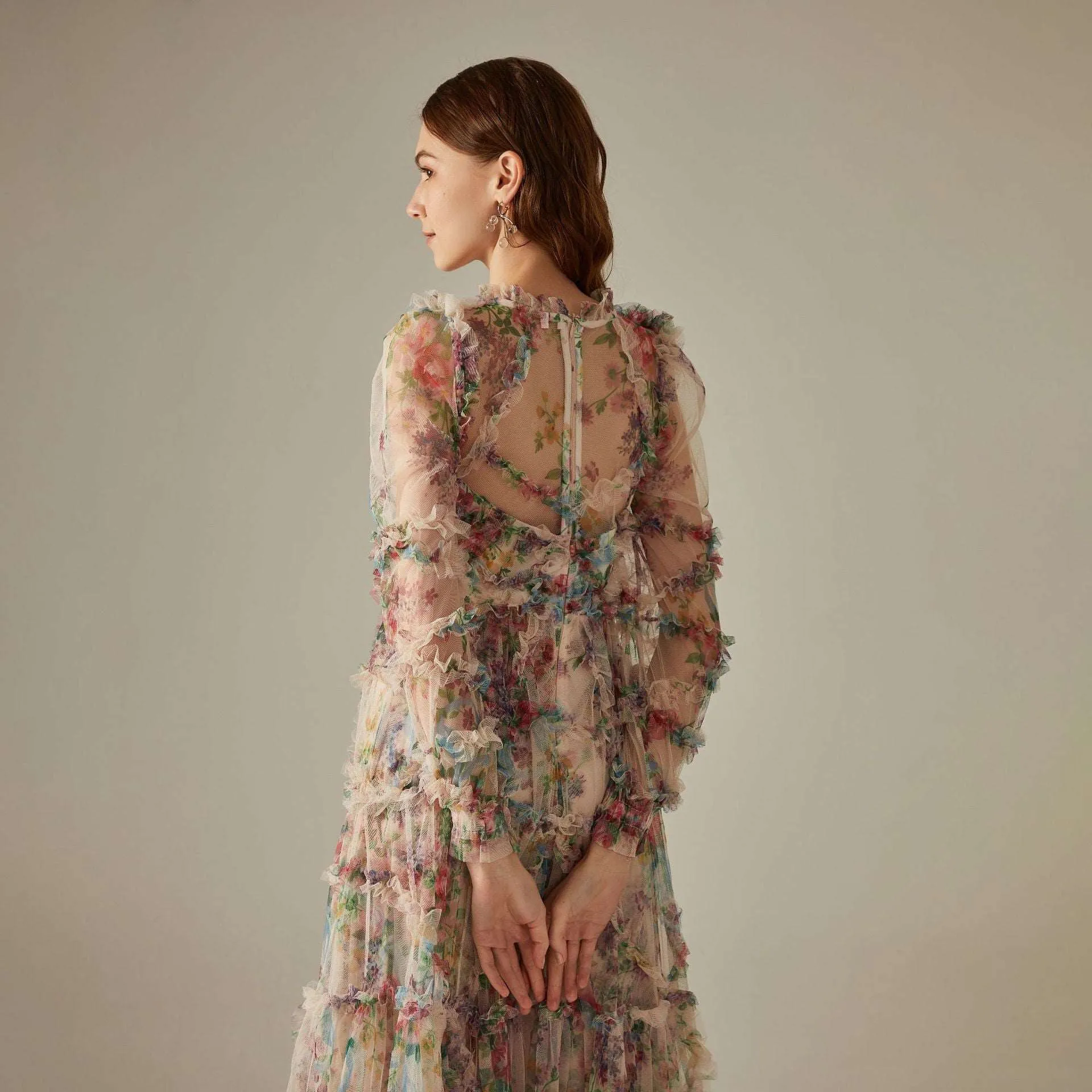 Women's Elegant Organza Pleated Dress