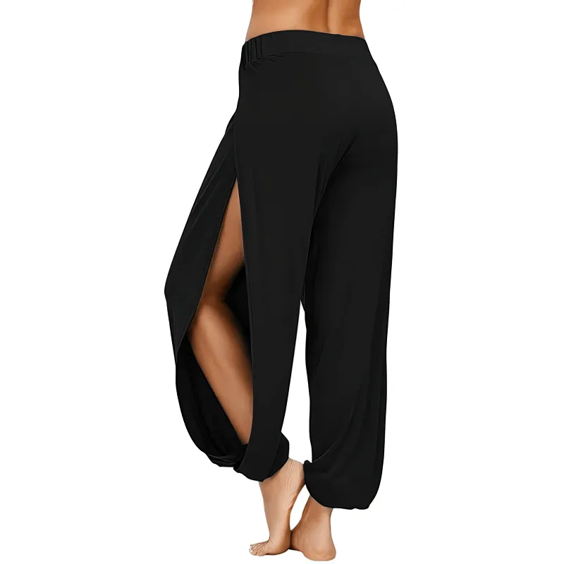 Women's Loose Sweatpants with Elastic Waist and Side Splits - SF1458