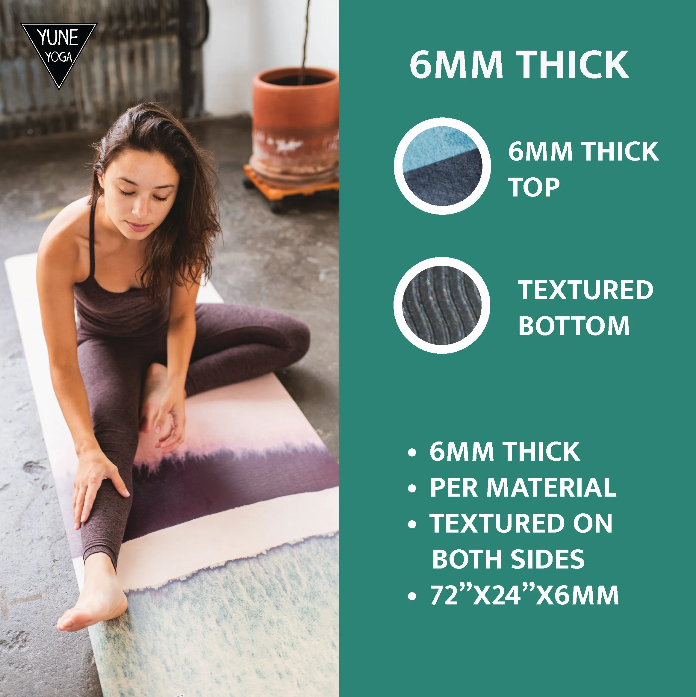 Yune Yoga Jerome Midnight Non Slip Mat 6mm
