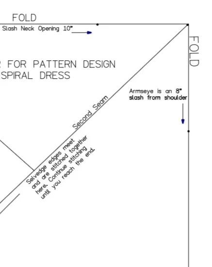 Zero Waste Spiral Dress Pattern Download Center For Pattern Design