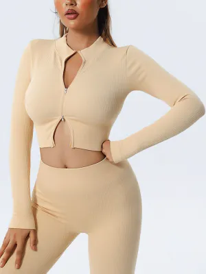 Zipper Long Sleeves Seamless Yoga Top / Fitness Clothes - SF1452