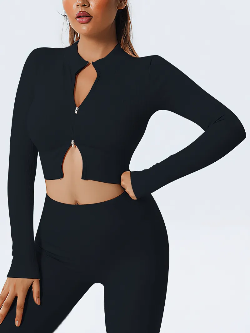 Zipper Long Sleeves Seamless Yoga Top / Fitness Clothes - SF1452