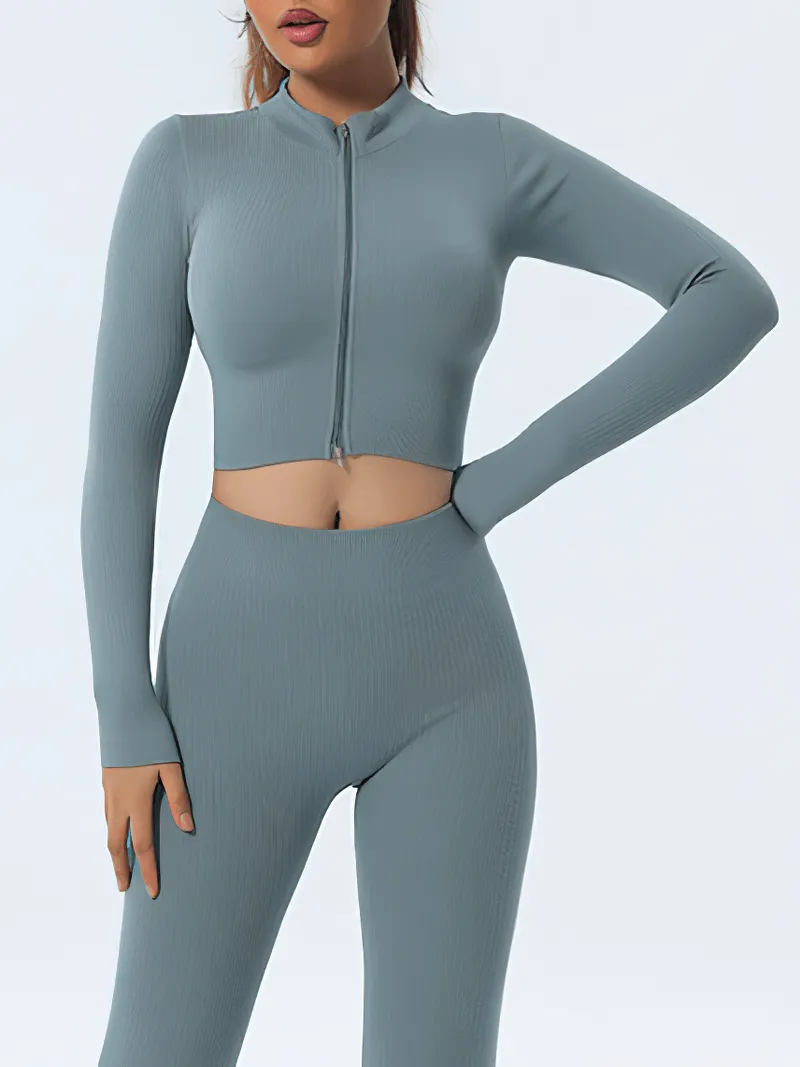 Zipper Long Sleeves Seamless Yoga Top / Fitness Clothes - SF1452